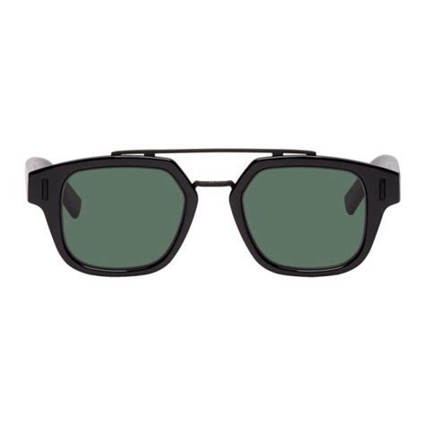 DiorFraction1 Black Rectangular Sunglasses 